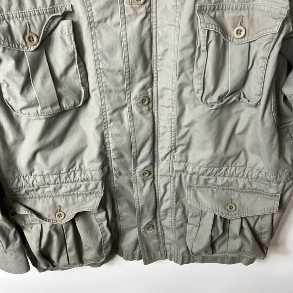 VTG L.L. Bean Safari Hunting Photography Military Button Shirt Jacket Large RARE - Picture 5 of 12
